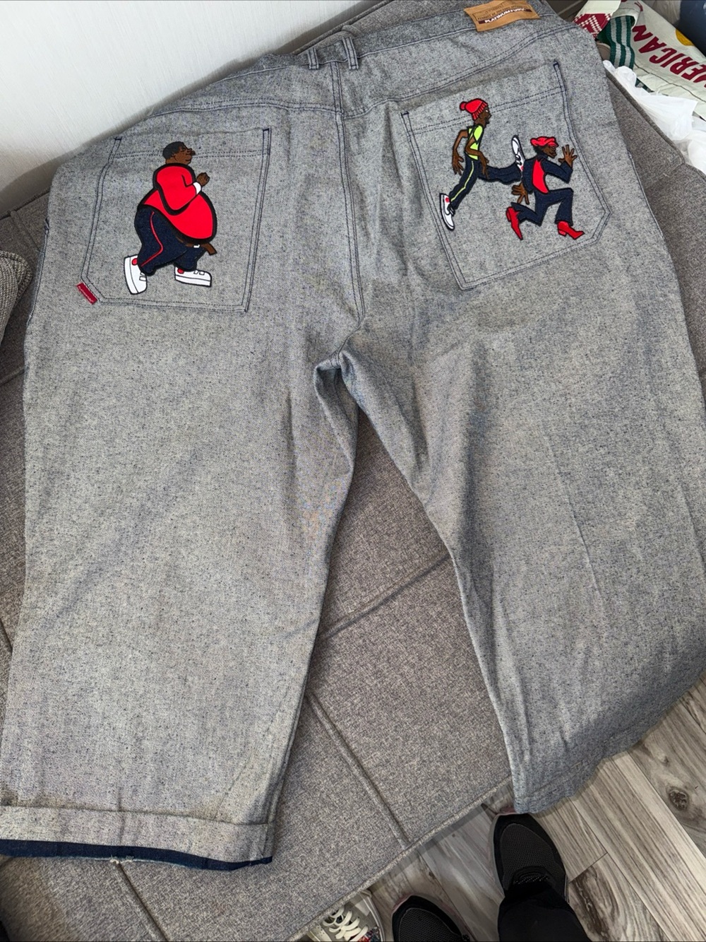 VTG Y2K Platinum FUBU Fat Albert Denim Jean Shorts Jorts Baggy Cyber Men's 52